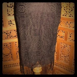 Topshop Flapper Style Black Lace Fringe Skirt